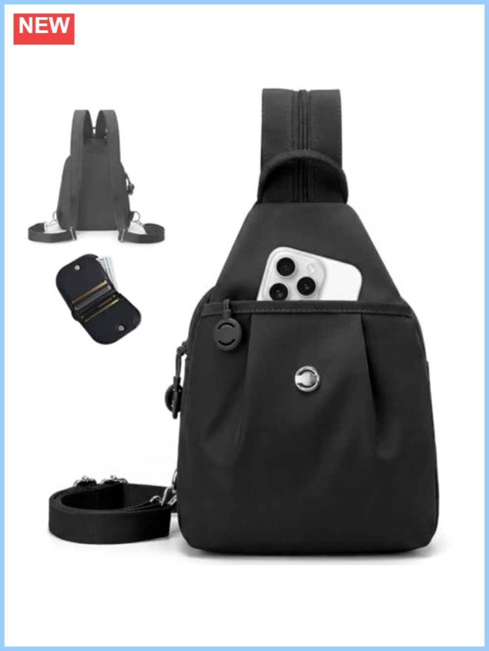 Convertible Anti-Theft Backpack Crossbody Sling Oxford Nylon Women